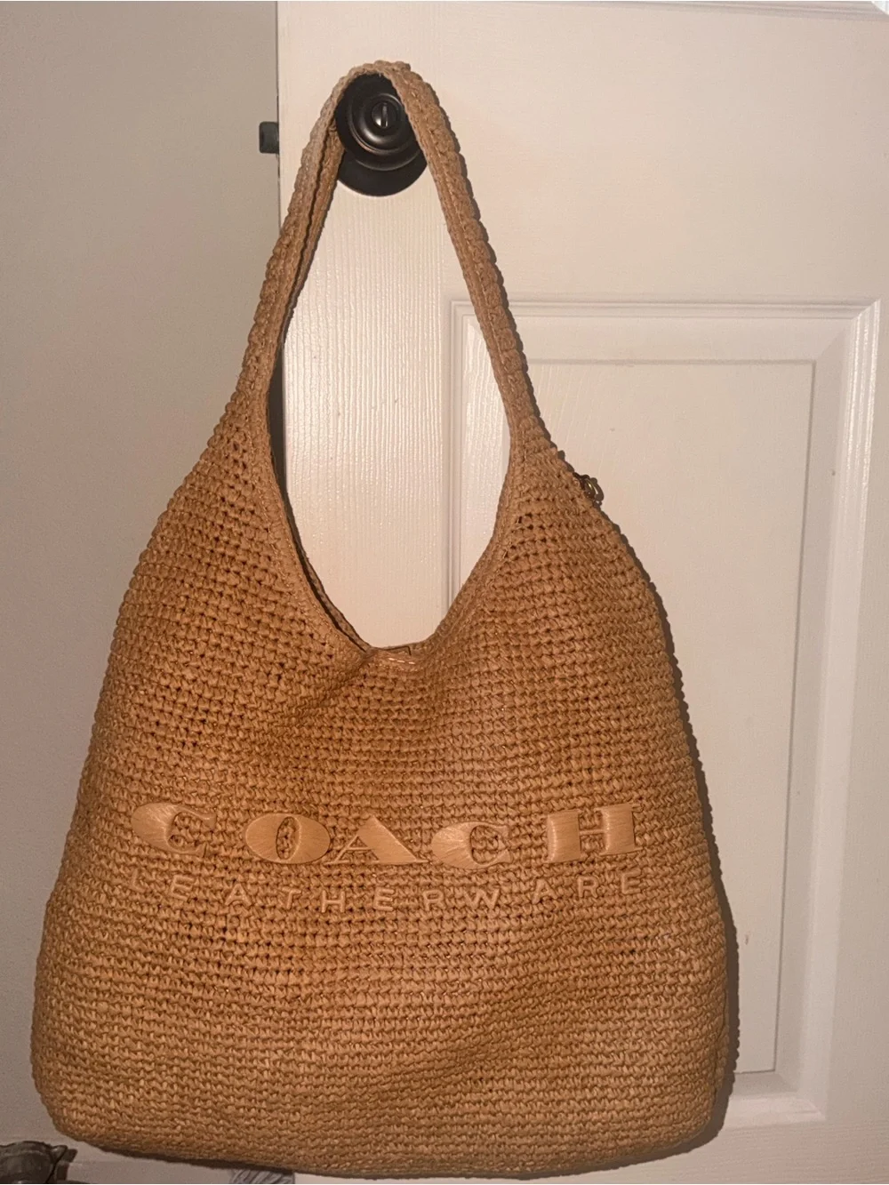 COACH Brooklyn Shoulder Bag 39 in Straw - Picture 4 of 6